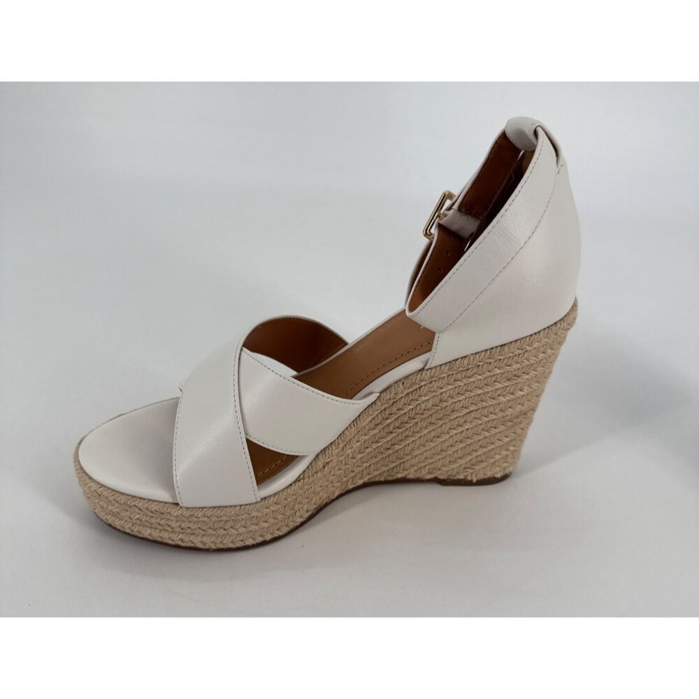Lisa Vicky Espadrille Wedge Sandals Gemi White Sheep Nappa Leather Size 9 - Picture 3 of 10